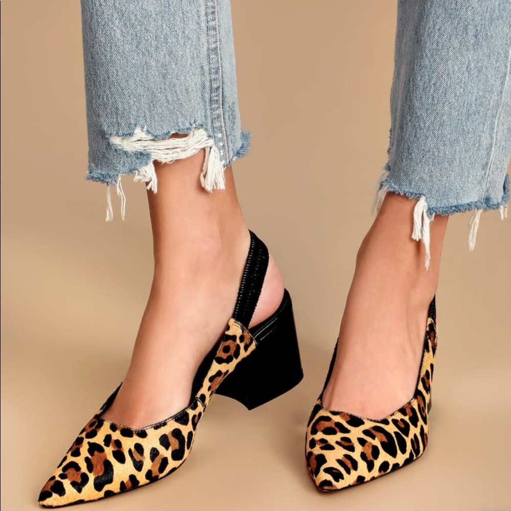 Lulus Bixby Leopard Calf Hair Leather Pumps Summer Shoes